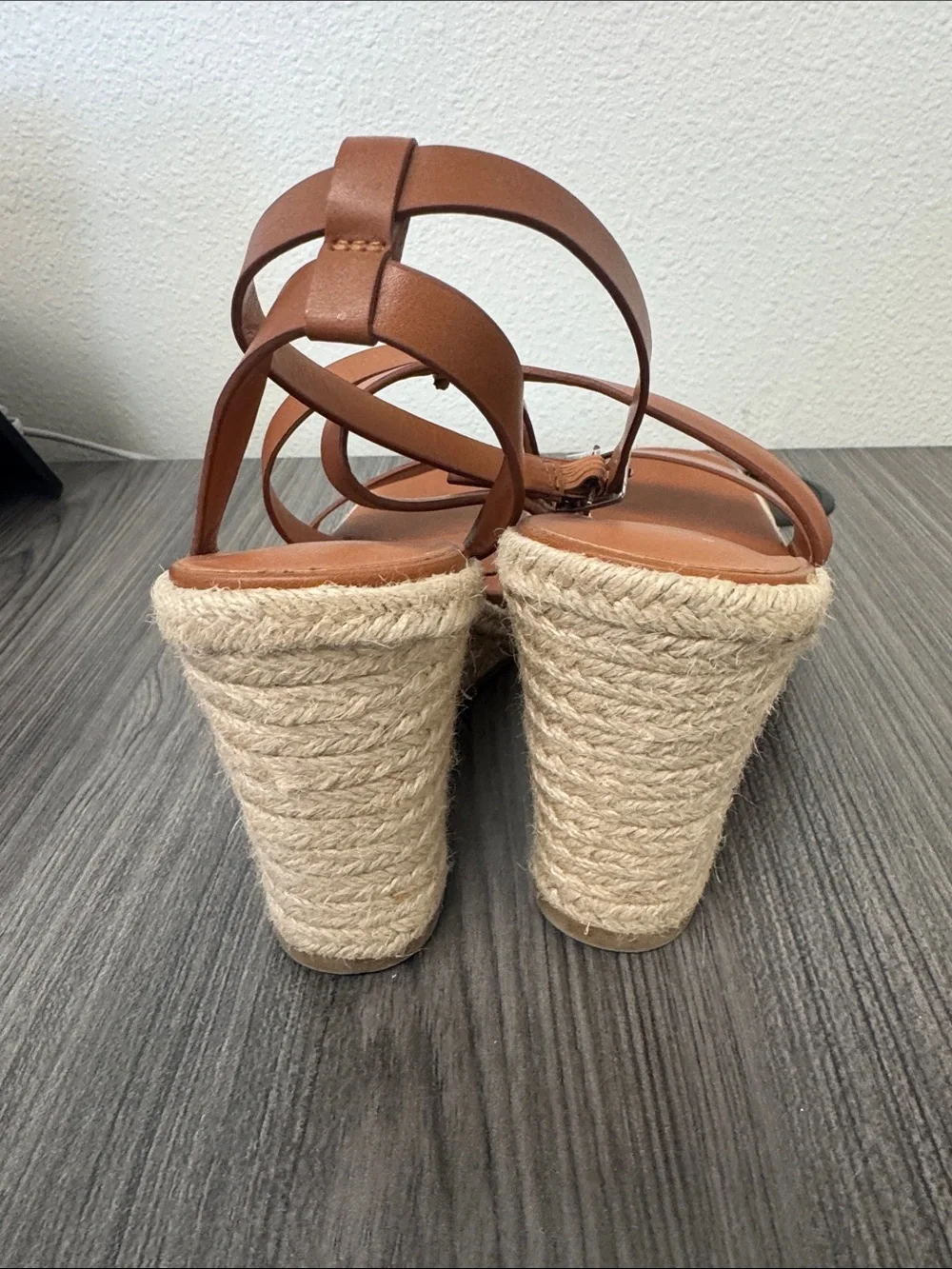 A New day Brown Wedge Espadrille Sandals - Women size 8.5
